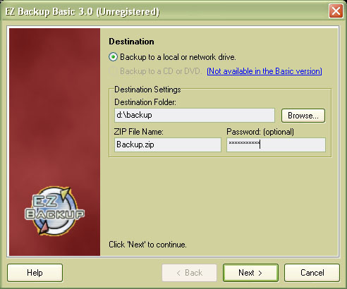 EZ IncrediMail Backup Basic Screenshot